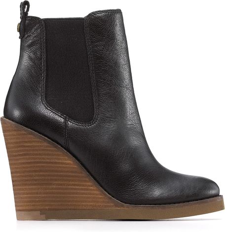 Lucky Brand Fedora Wedge Ankle Booties in Brown (sequoia) | Lyst