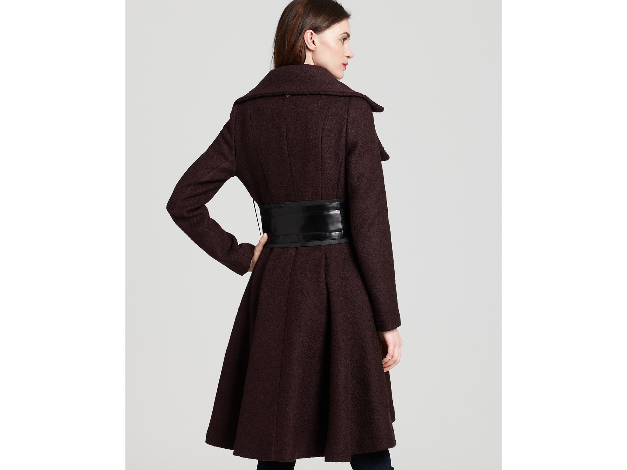 Lyst Mackage Belted Skirt Coat in Black