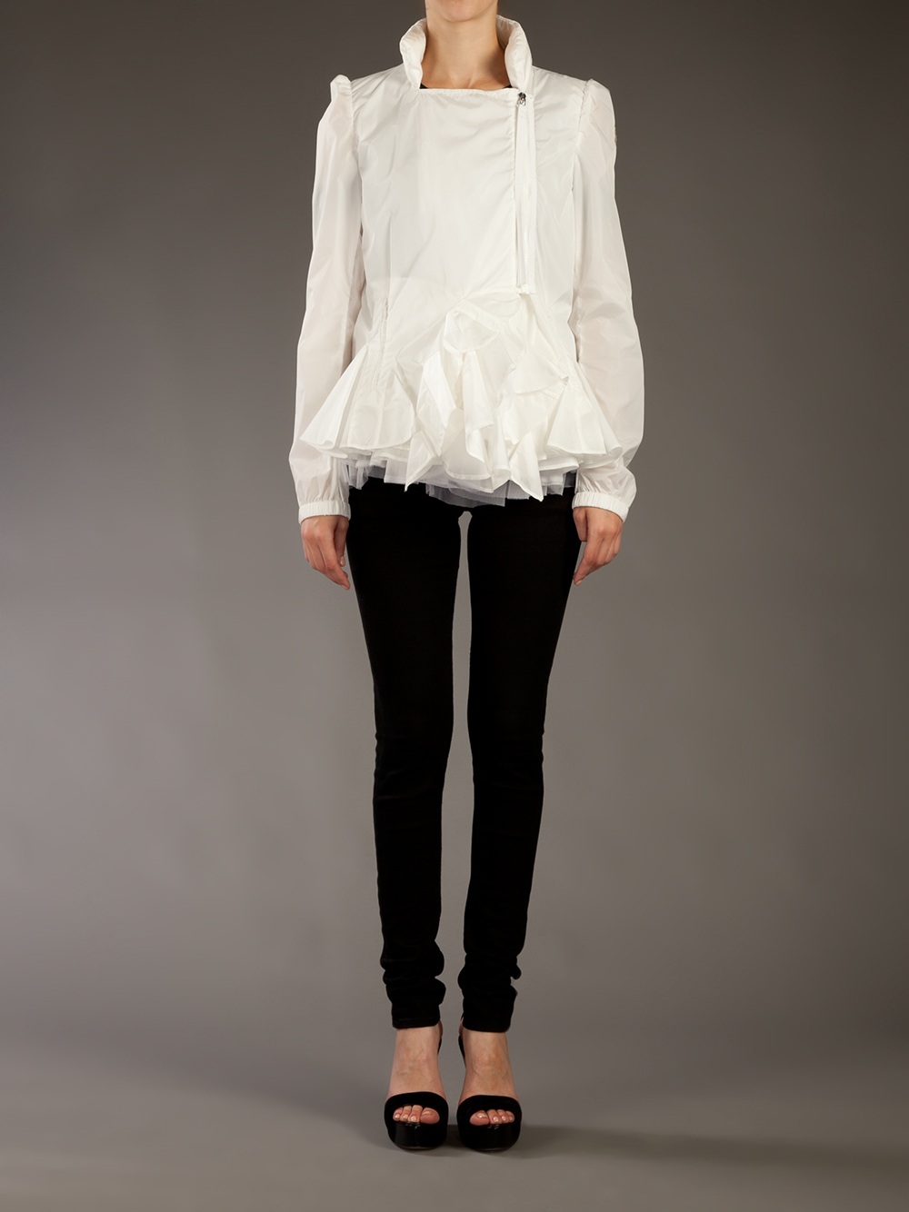 white frill jacket