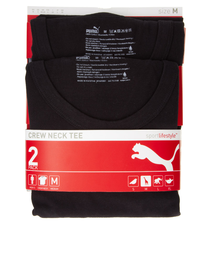 PUMA 2 Pack V Neck T Shirts in Black for Men | Lyst Canada