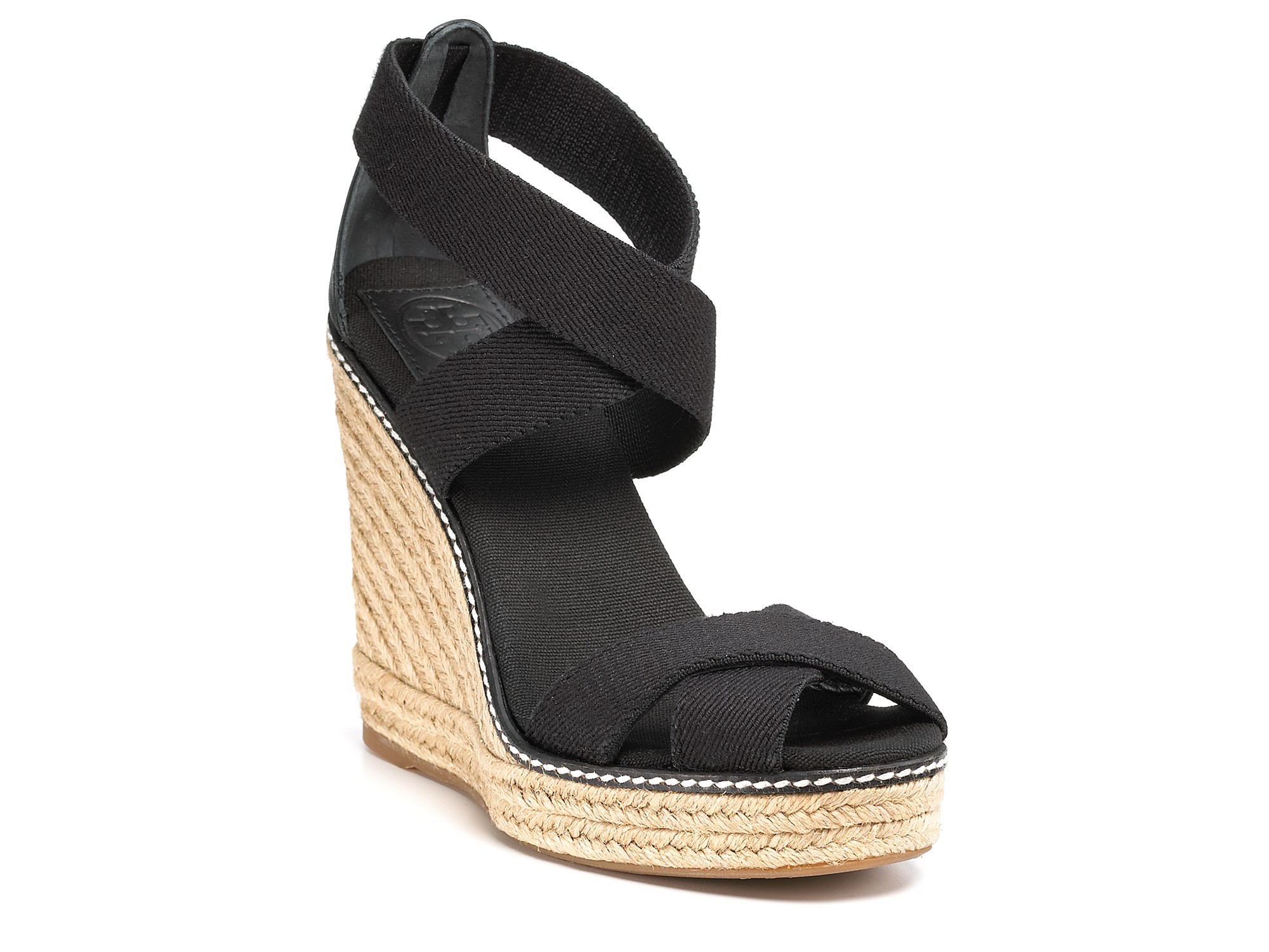 tory burch black espadrille wedges