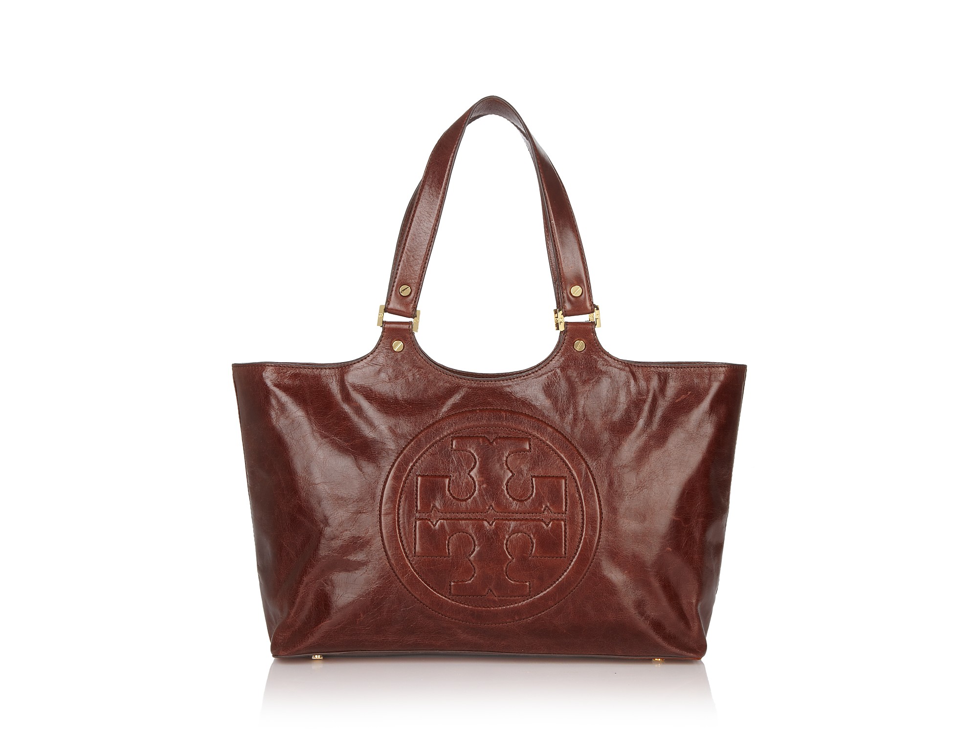 Tory Burch Burch Bombe Leather Tote in Brown | Lyst