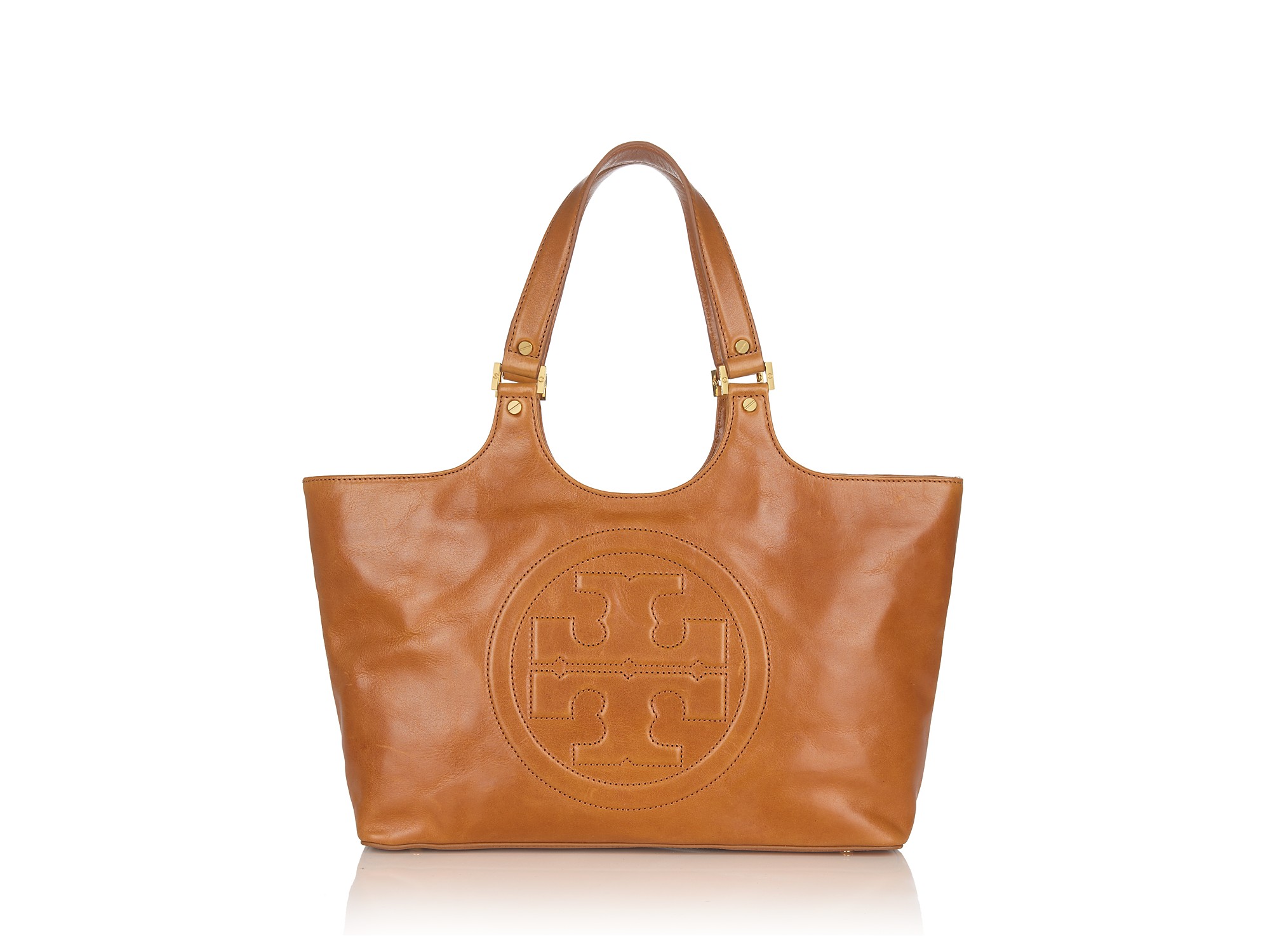 Tory Burch Burch Bombe Leather Tote in Brown | Lyst