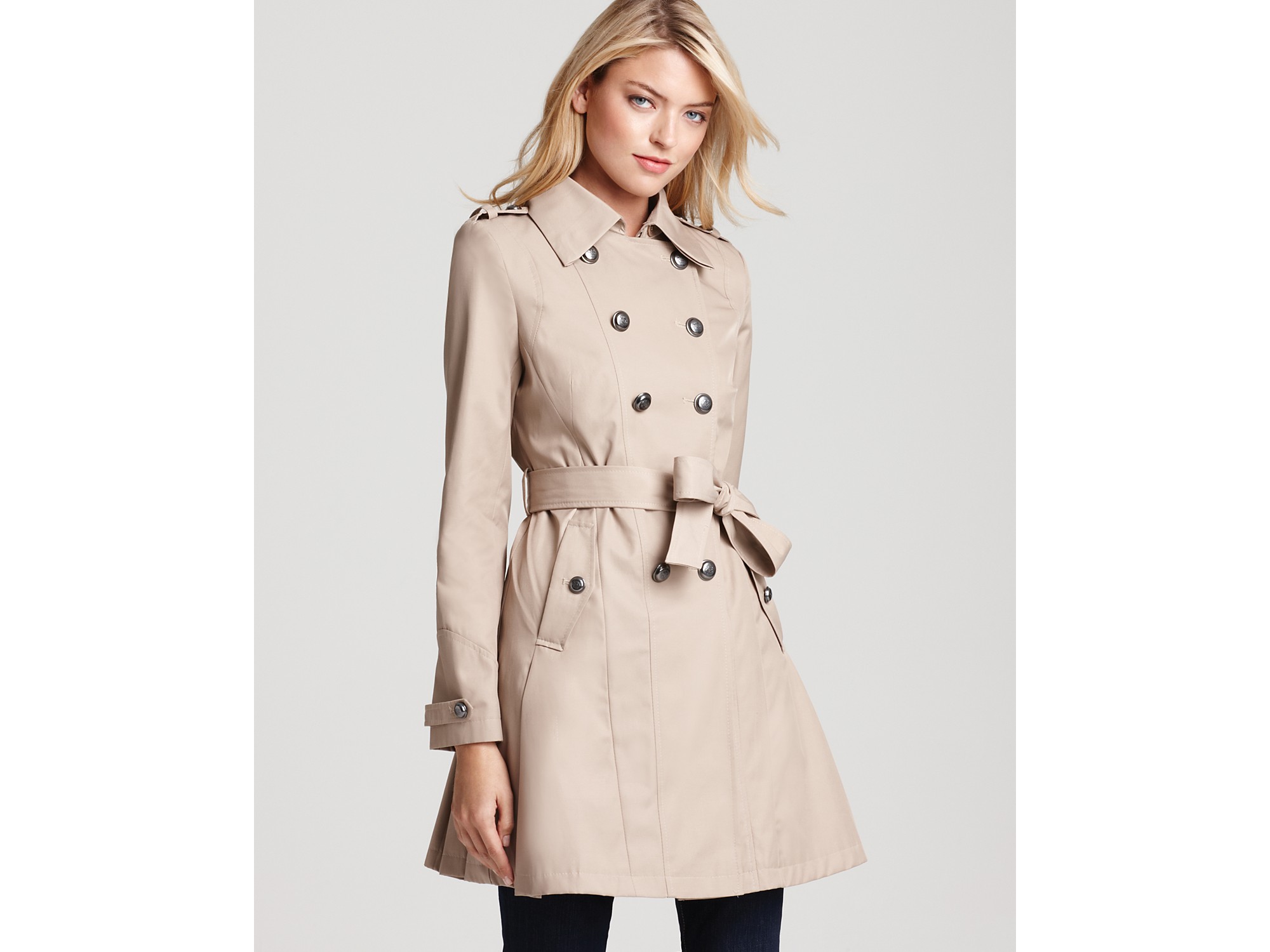Via Spiga Double-breasted Military Trench Coat in Sand (Black) - Lyst