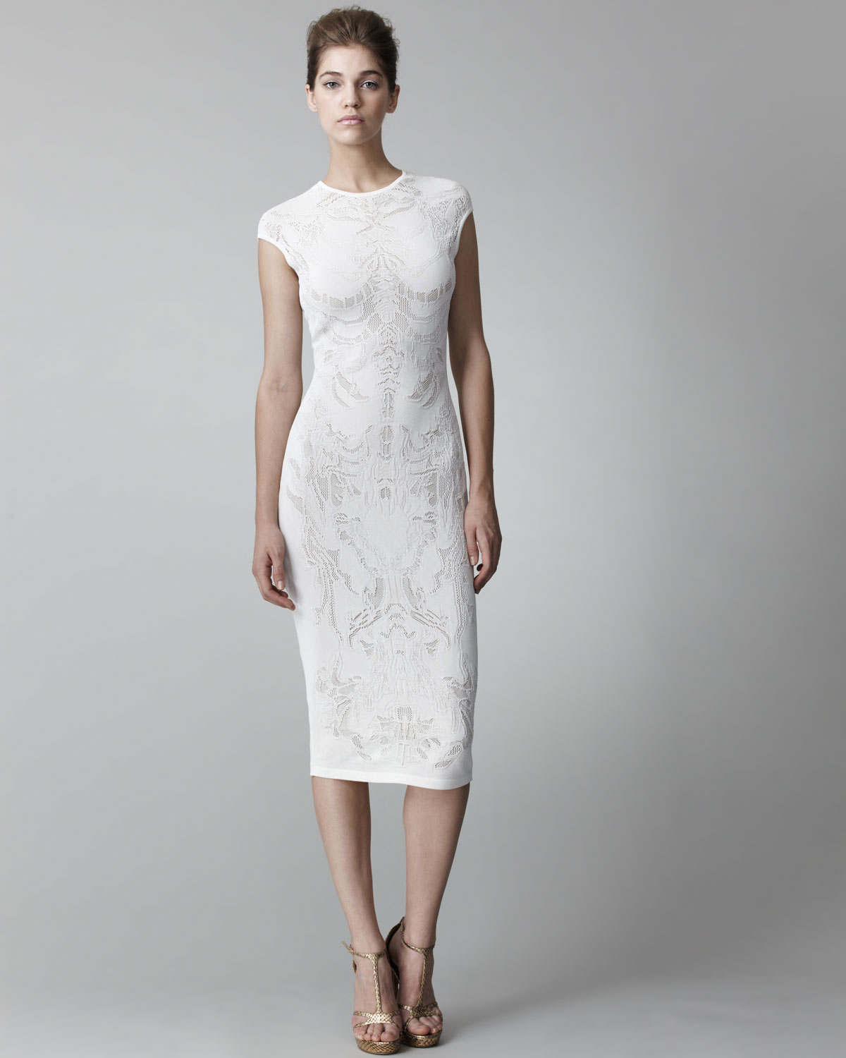 alexander mcqueen white lace dress