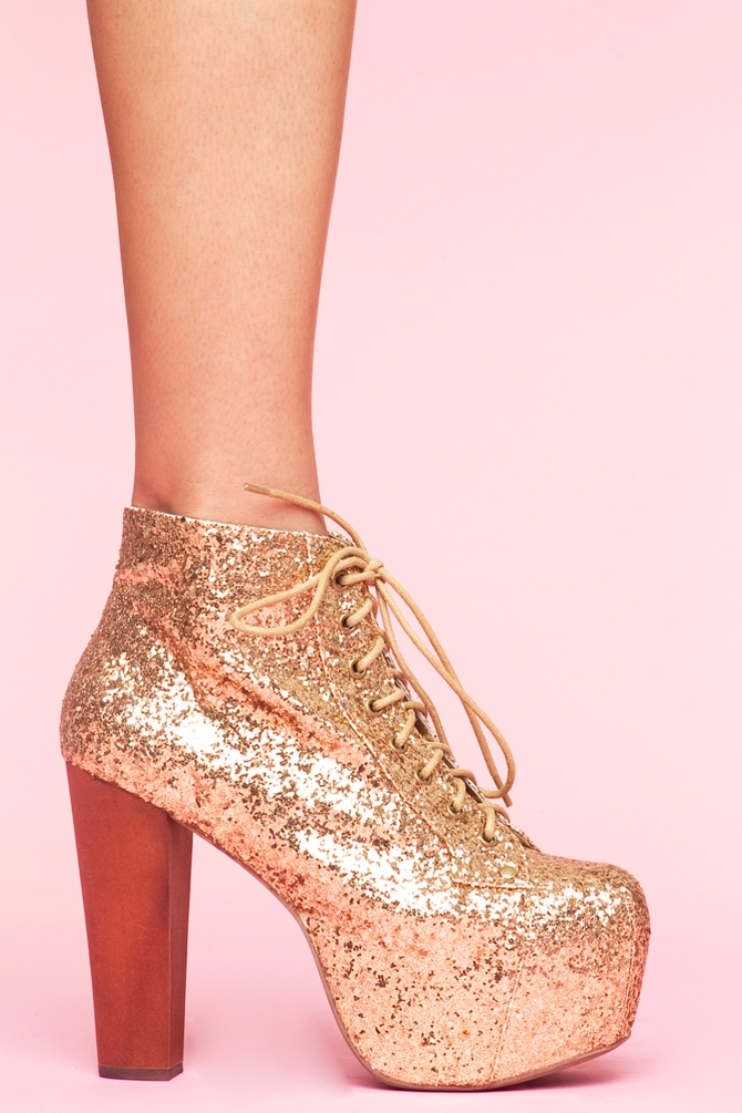 sparkle platform boots