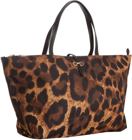 Ferragamo Leopard Print Nylon Tote Bag in Animal (brown) | Lyst