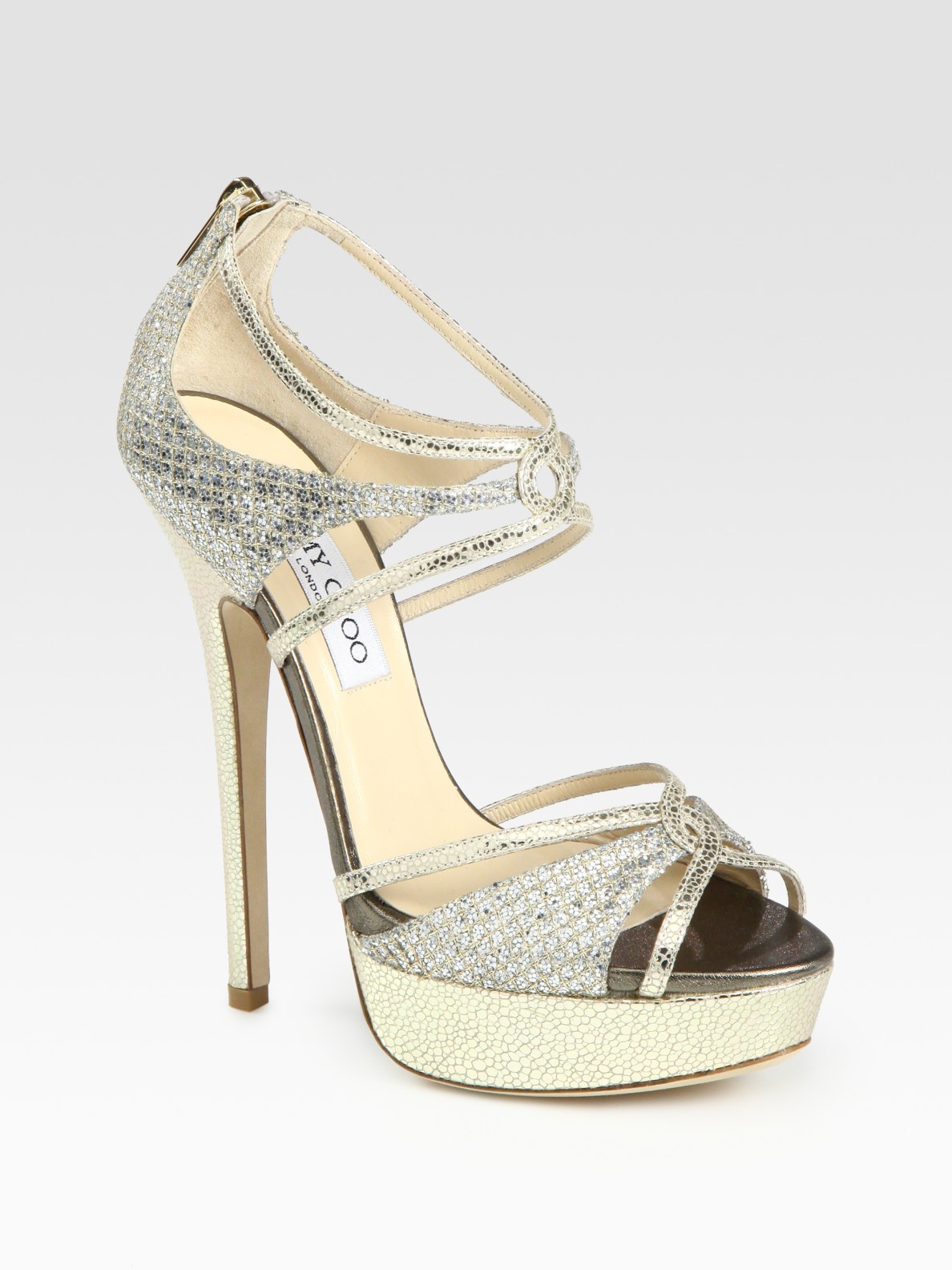 Jimmy Choo Sierra Glitter-coated Snake 