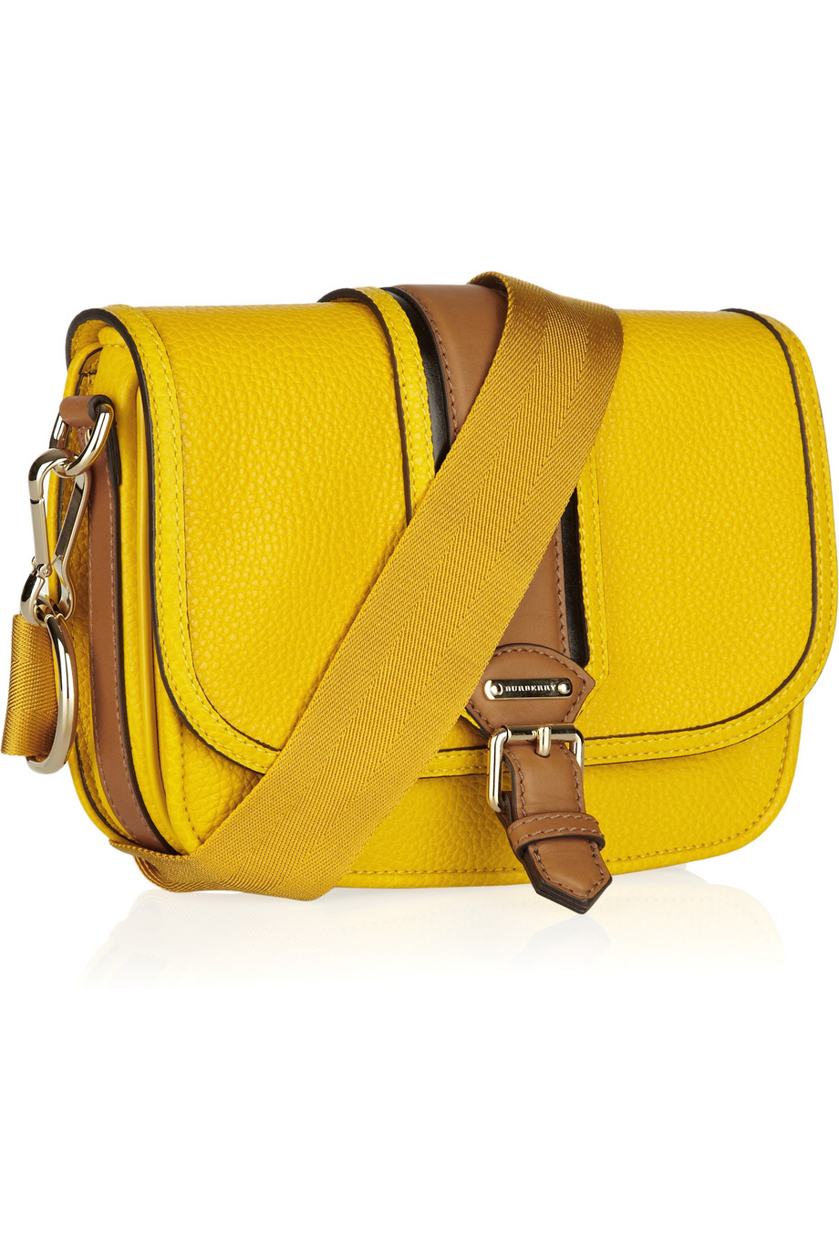 Burberry Textured-leather Crossbody Bag in Mustard (Yellow) - Lyst