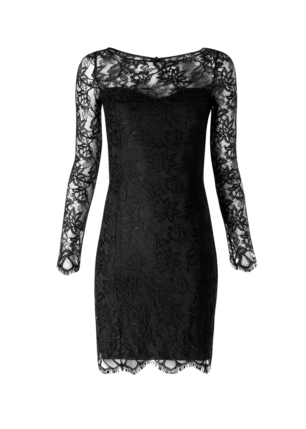 Mango Lace Dress in Black | Lyst
