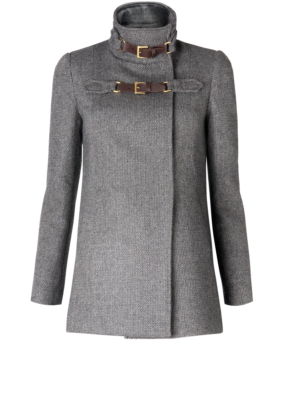 Lyst Mango Straps Coat in Gray