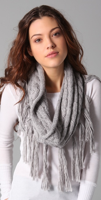 Lyst - Splendid Cable Knit Infinity Scarf in Gray