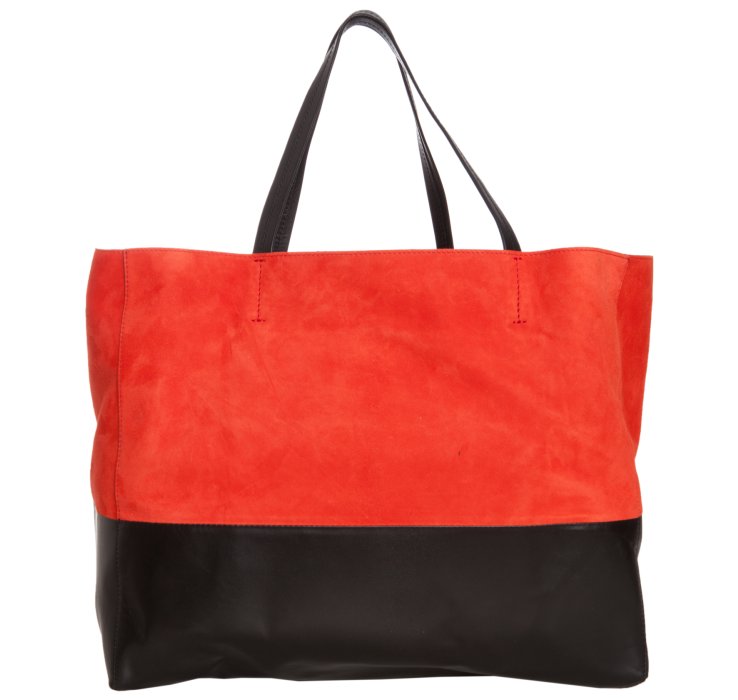 Lyst - Céline Coral Suede and Leather Horizontal Bi-cabas Tote Bag in Pink