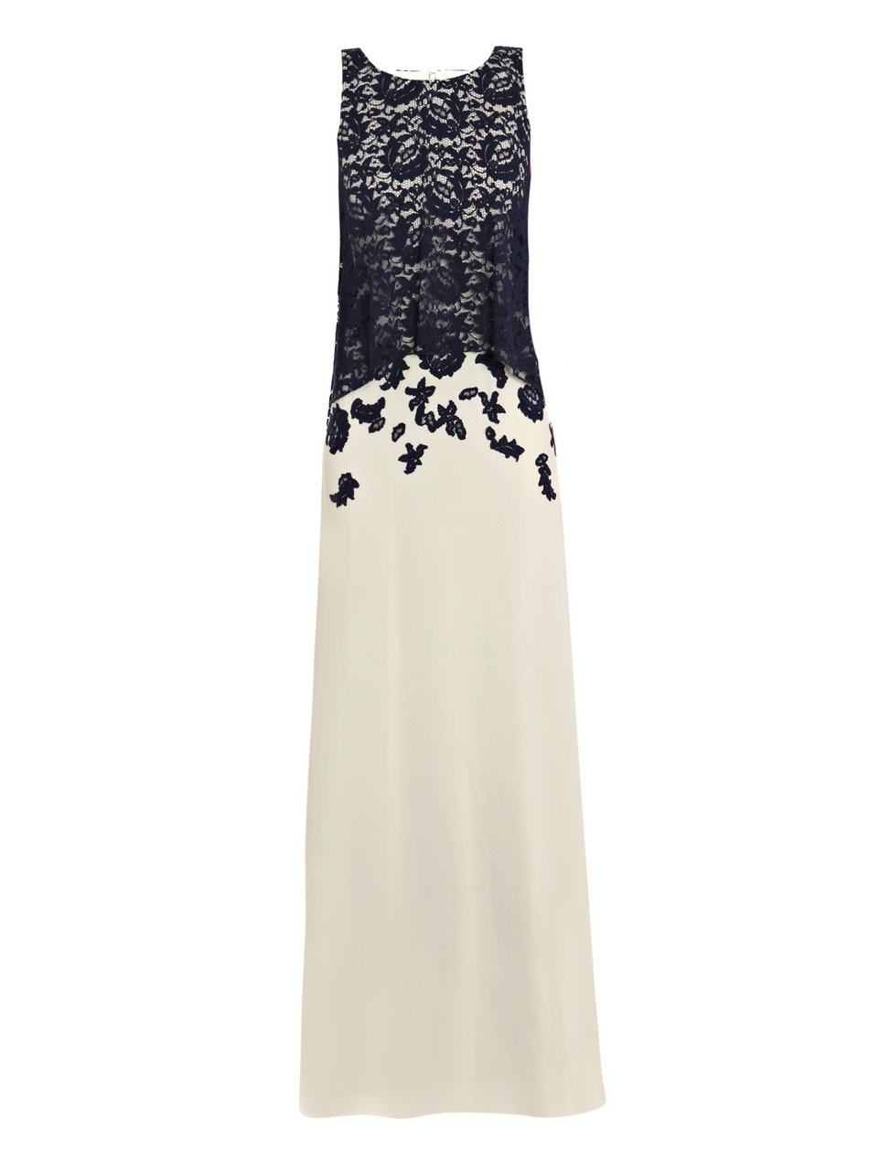 Erdem Aileen Embroidered Dress in Blue (navy) | Lyst