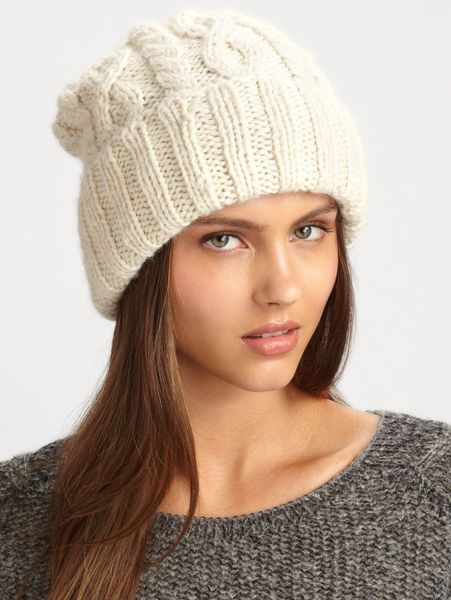 Eugenia Kim Jill Hand-knit Slouchy Cable Beanie Hat in Beige (cream) | Lyst