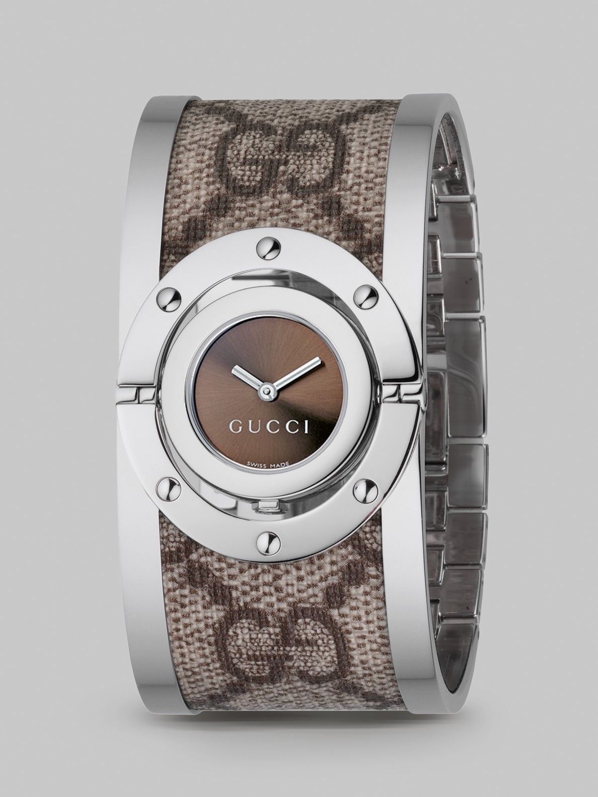 Gucci Twirl Bangle Watch in Brown | Lyst