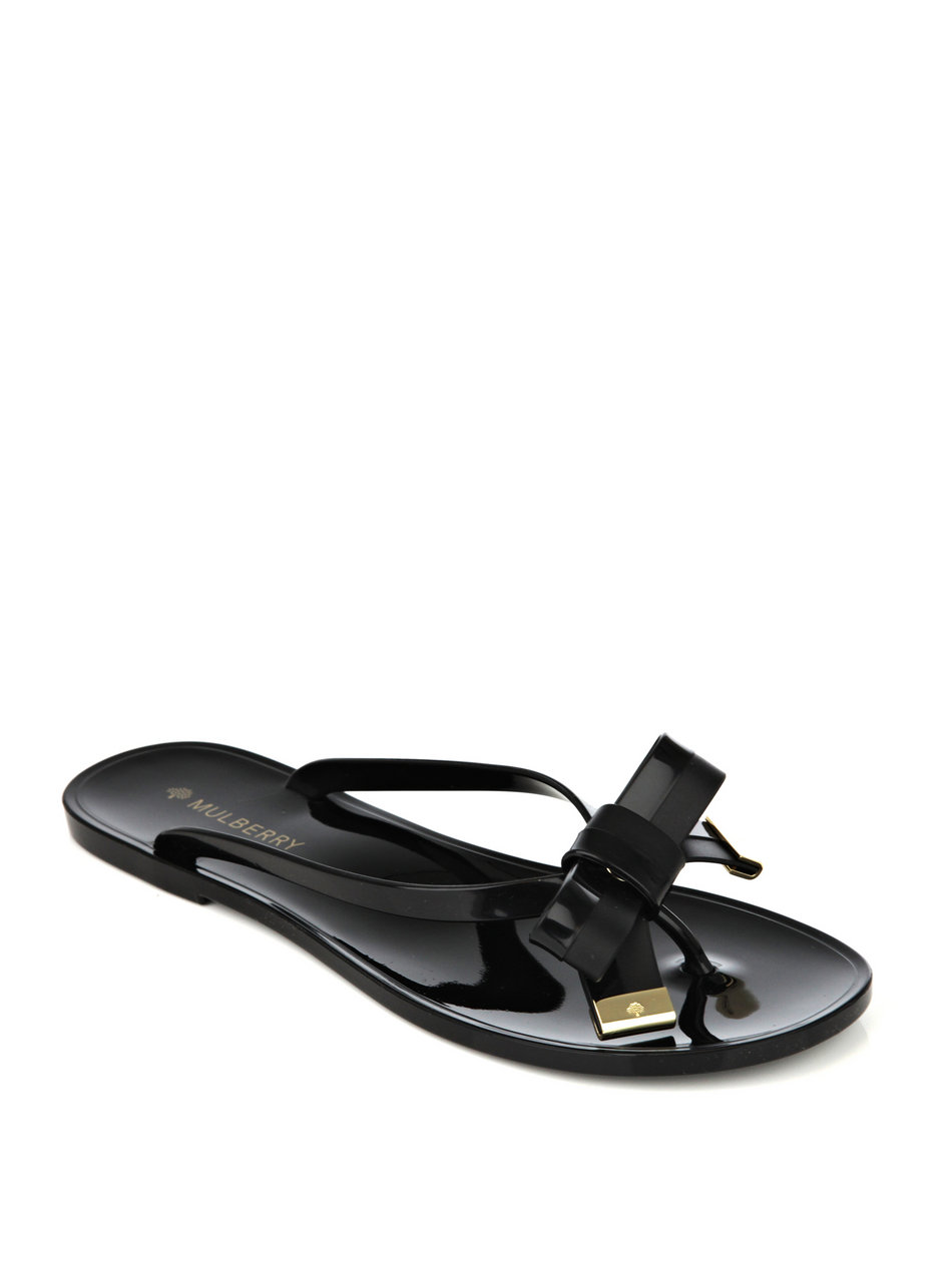 Mulberry Bow-front Jelly Shoes in Black | Lyst