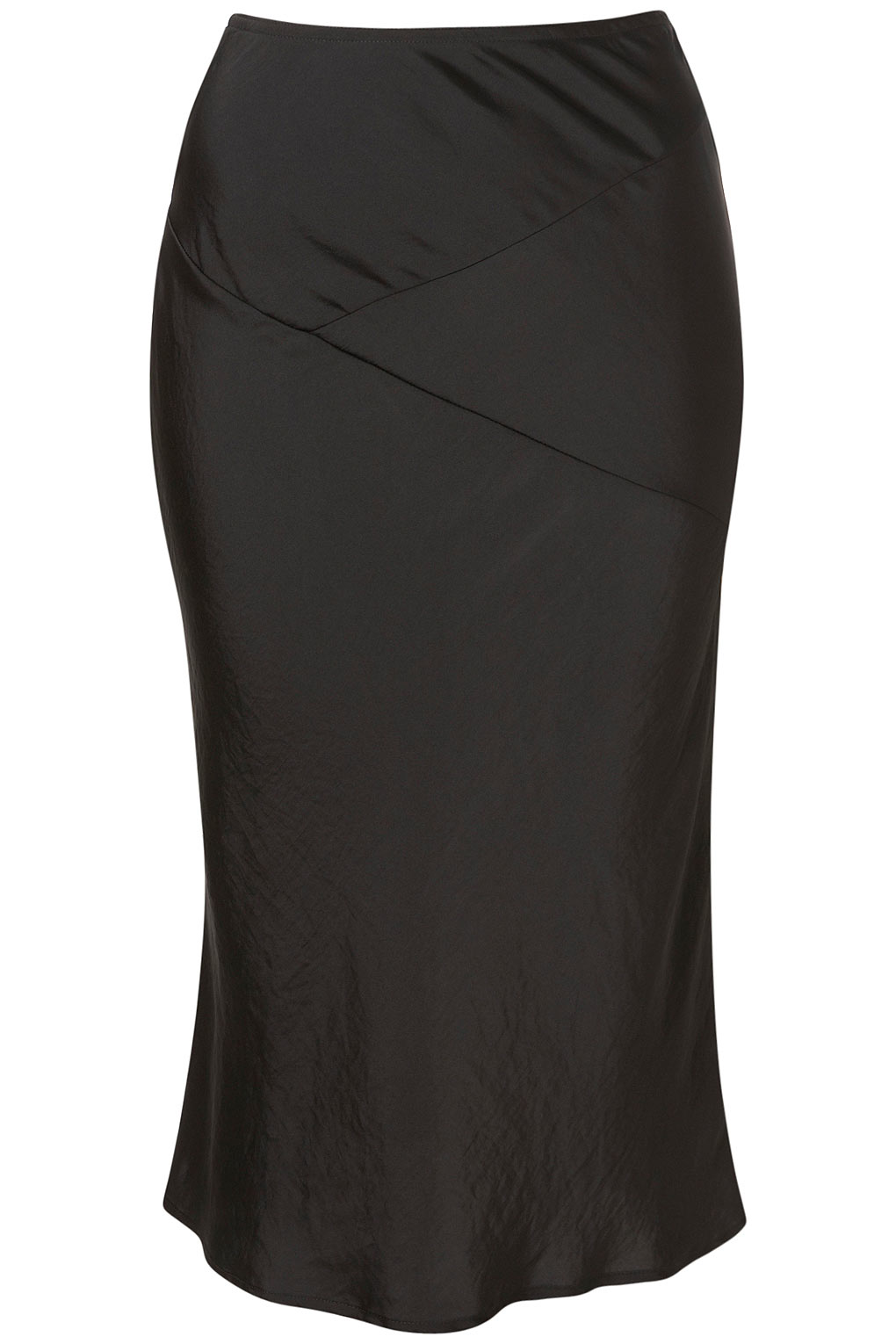 TOPSHOP Bias Cut Midi Skirt in Black - Lyst