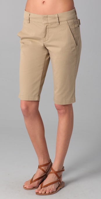 Vince Side Buckle Bermuda Shorts in Khaki (Natural) | Lyst