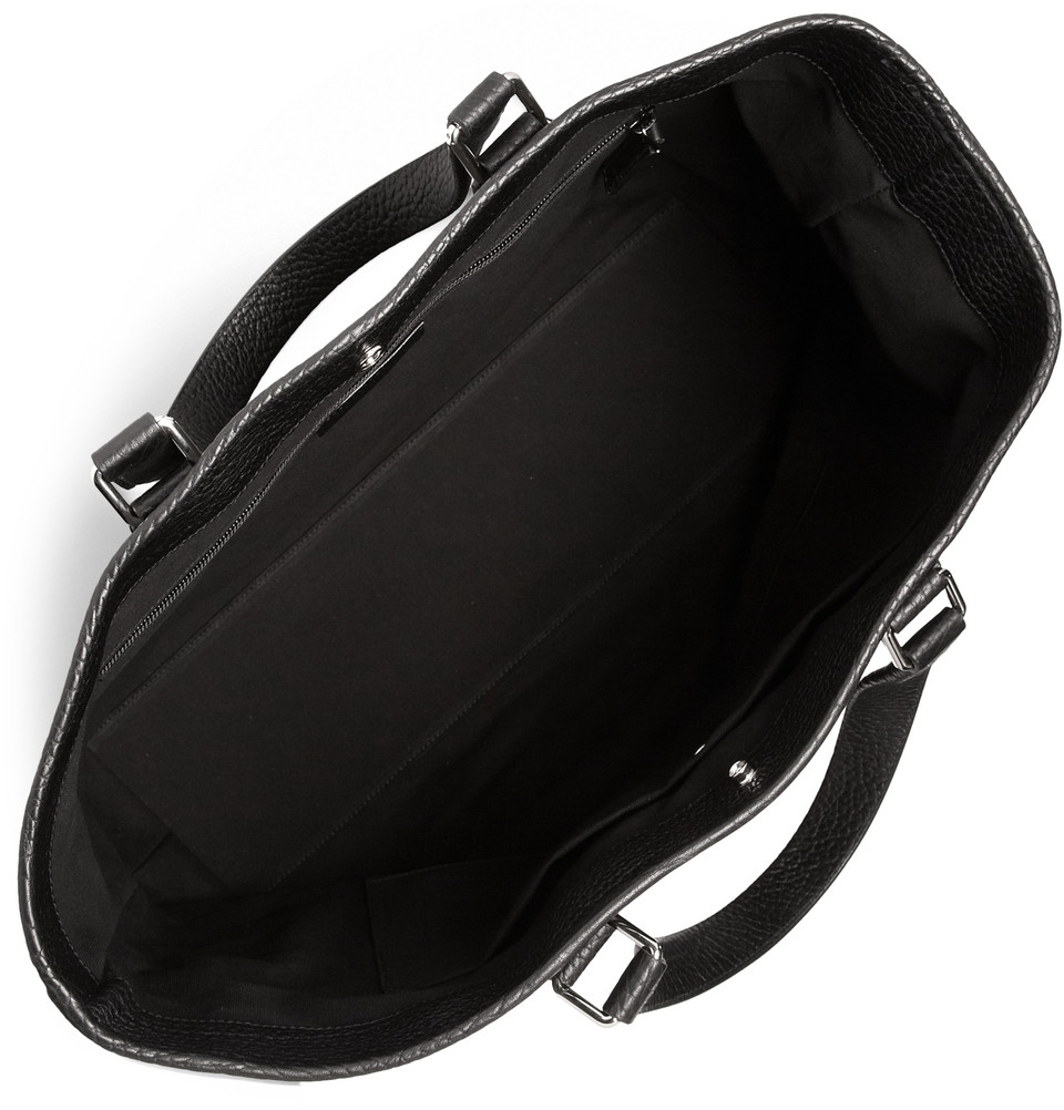 Saint laurent Black Leather Vavin Logo Buckle Large Tote in Black ...  
