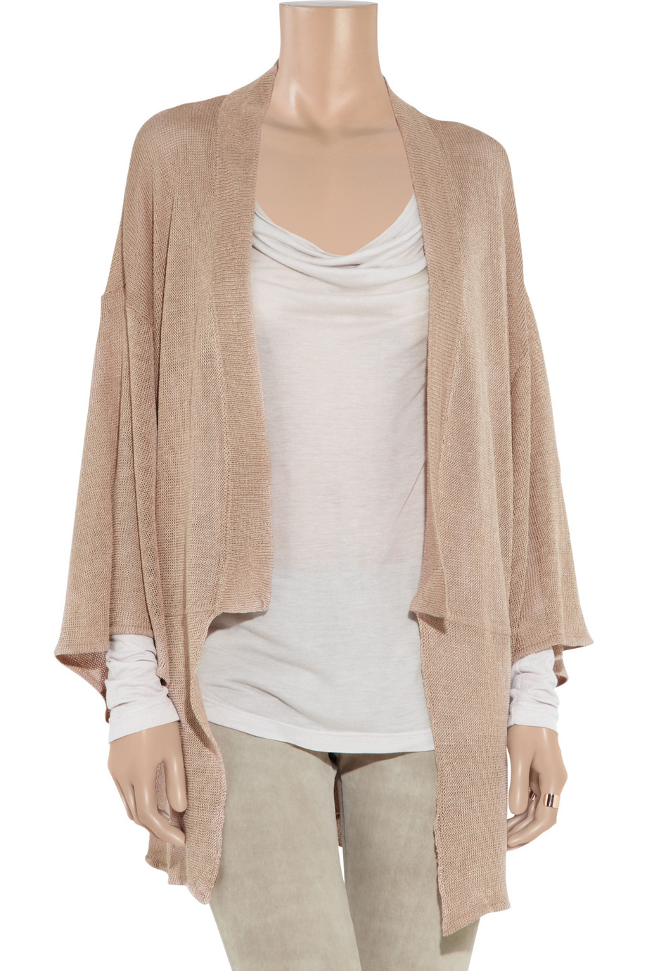 Kain Bea Openknit Linenblend Cardigan in Brown Lyst