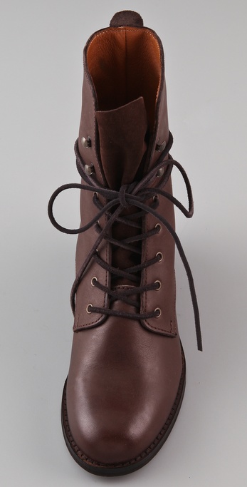 Madewell Lace Up Combat Boots in Brown - Lyst