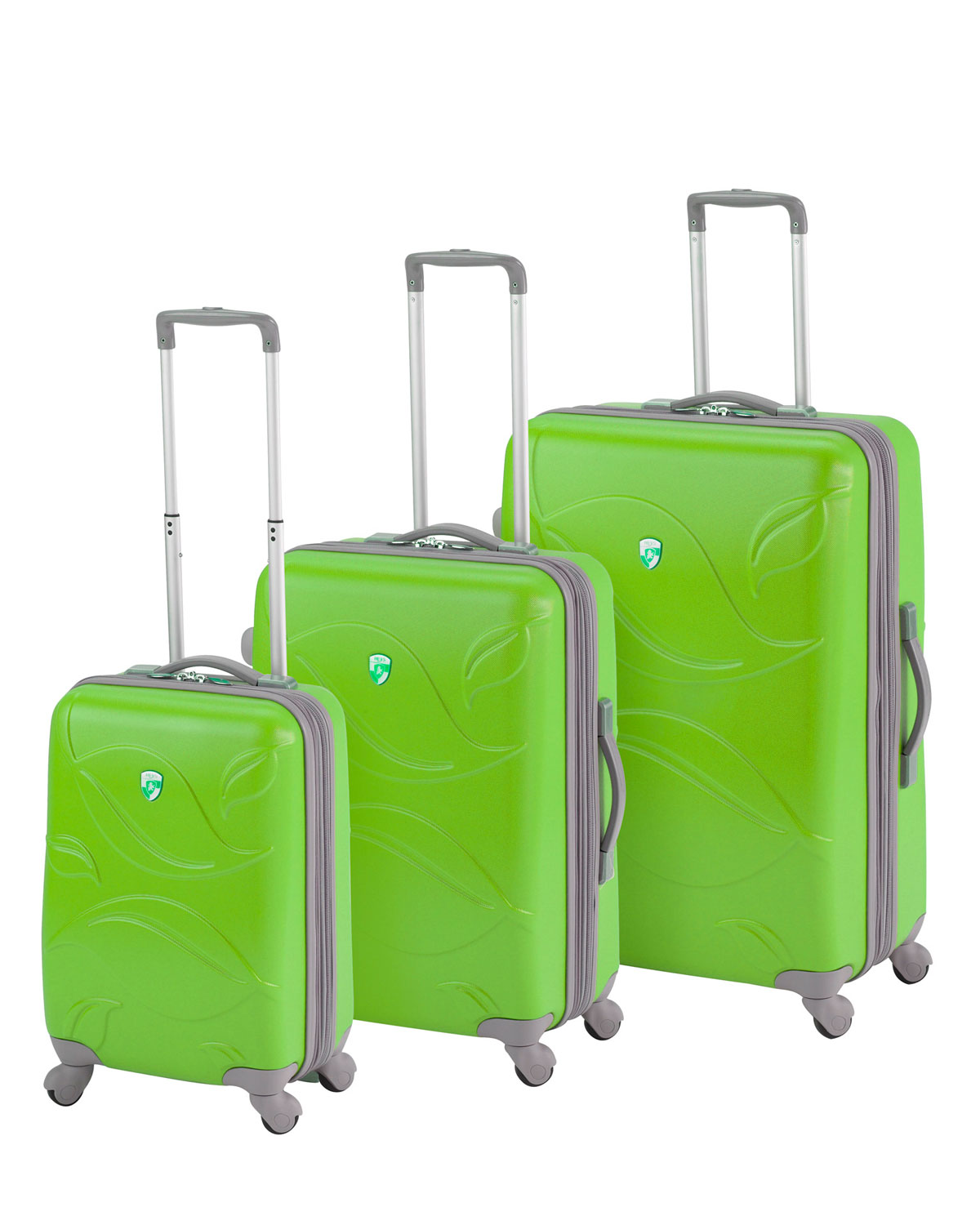 green luggage