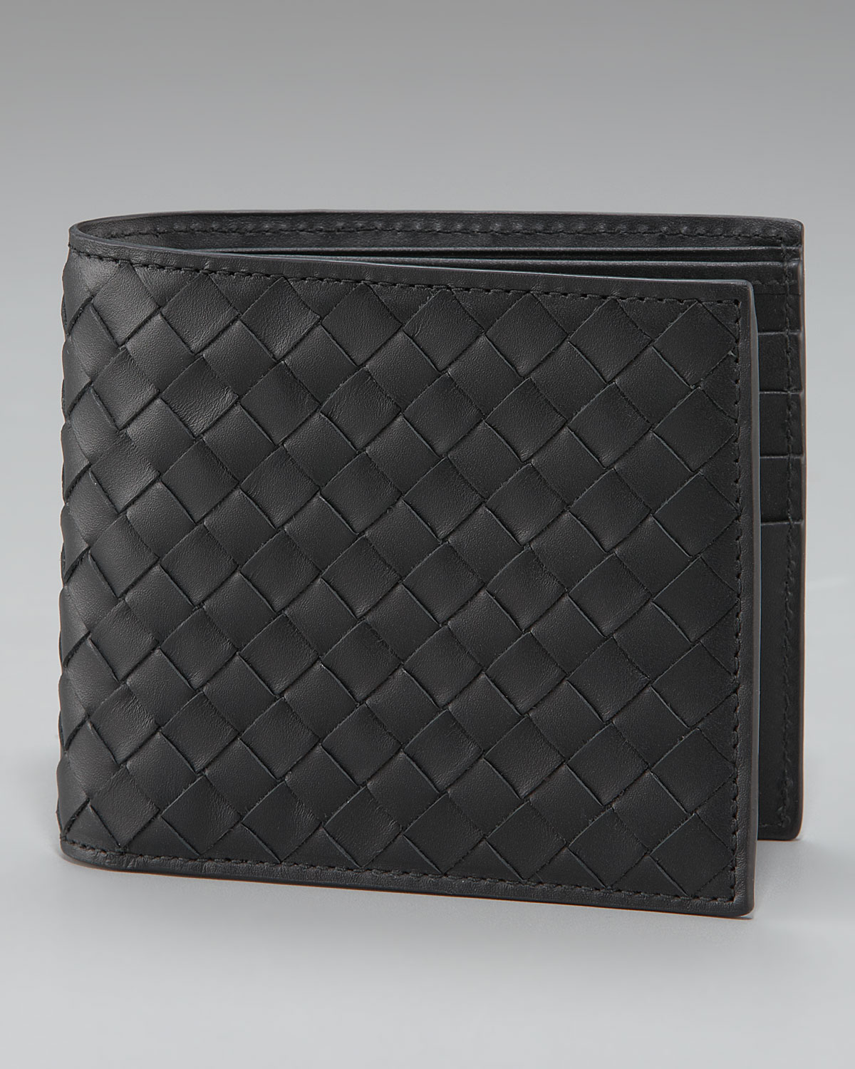Bottega veneta Basic Woven Wallet in Black for Men | Lyst