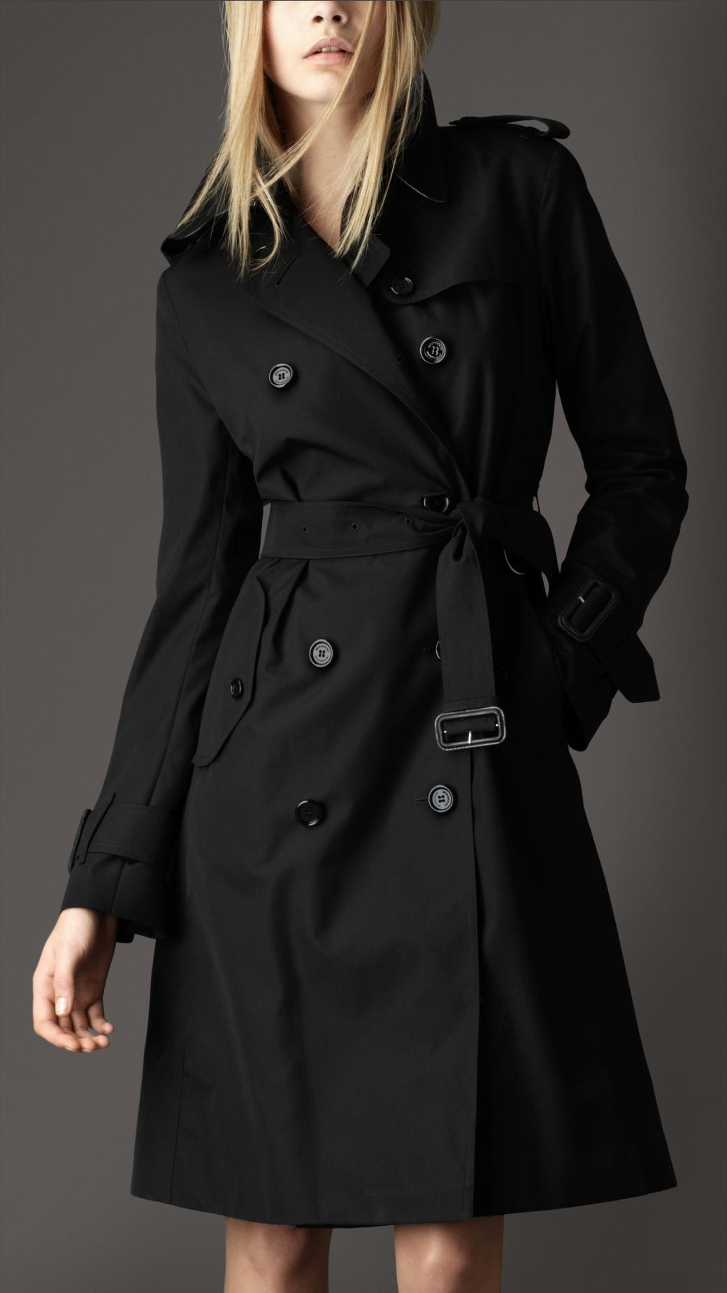 burberry knee length trench coat