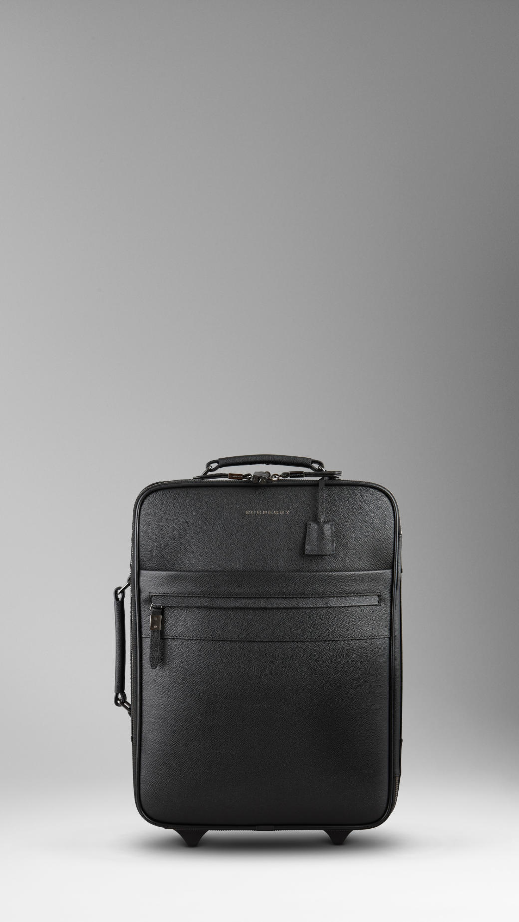 Burberry Leather Carry On Suitcase in Black for Men - Lyst