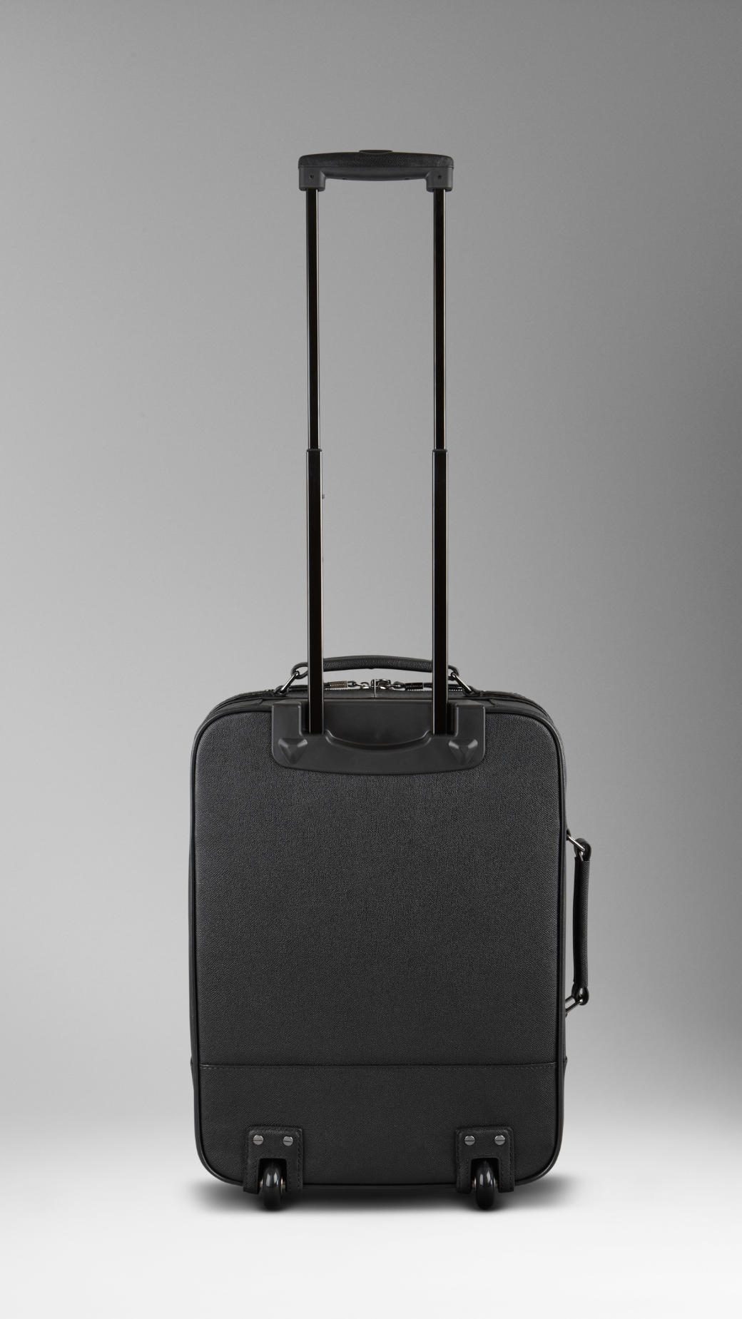 Burberry Leather Carry On Suitcase in Black for Men | Lyst
