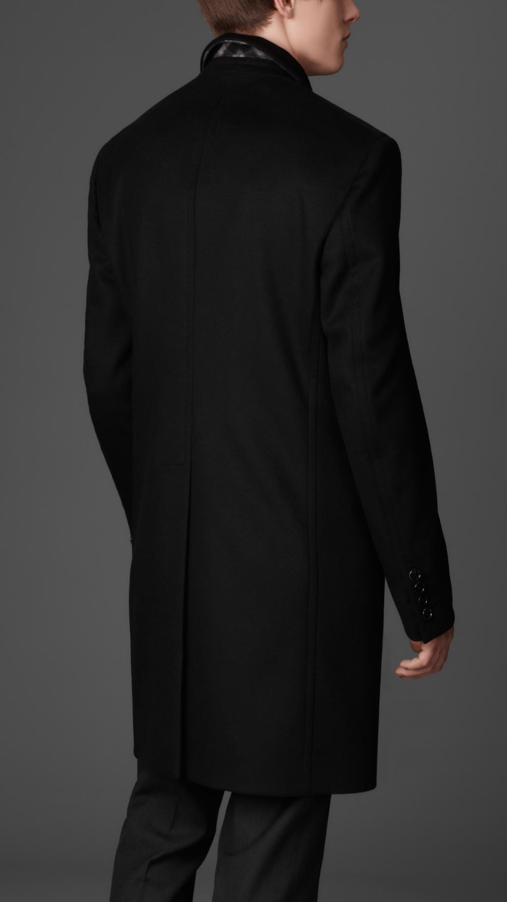 Kredsløb blive forkølet Derive Burberry Long Wool Cashmere Top Coat in Black for Men | Lyst