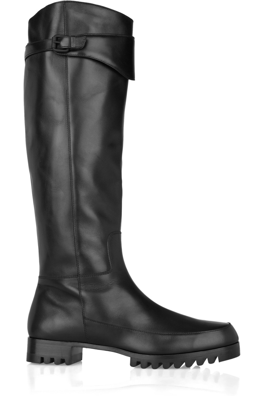 Calvin Klein Zuzana Leather Knee Boots in Black - Lyst