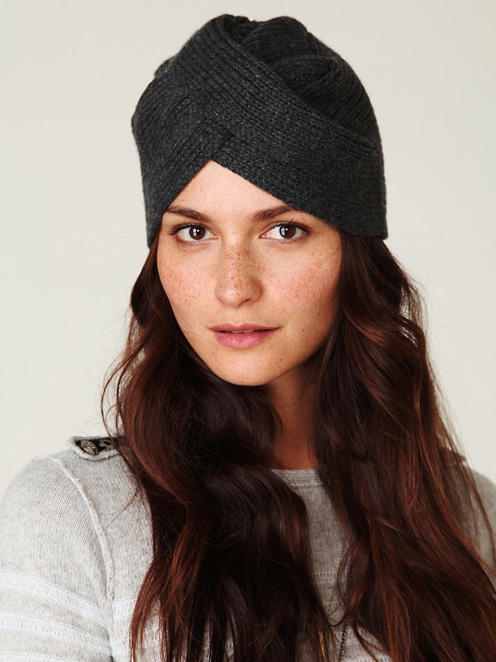 Free People Knitted Turban Beanie in Black - Lyst