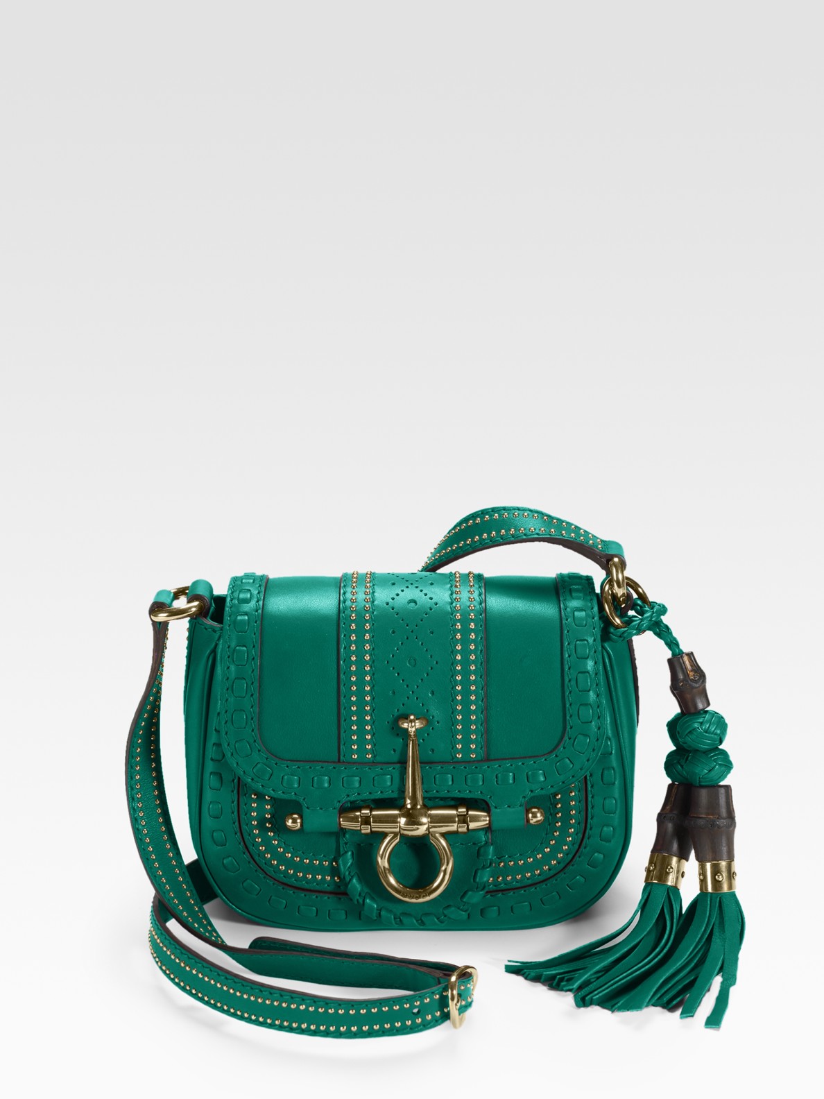 Gucci Snaffle Bit Small Flap Leather Shoulder Bag in Green - Lyst
