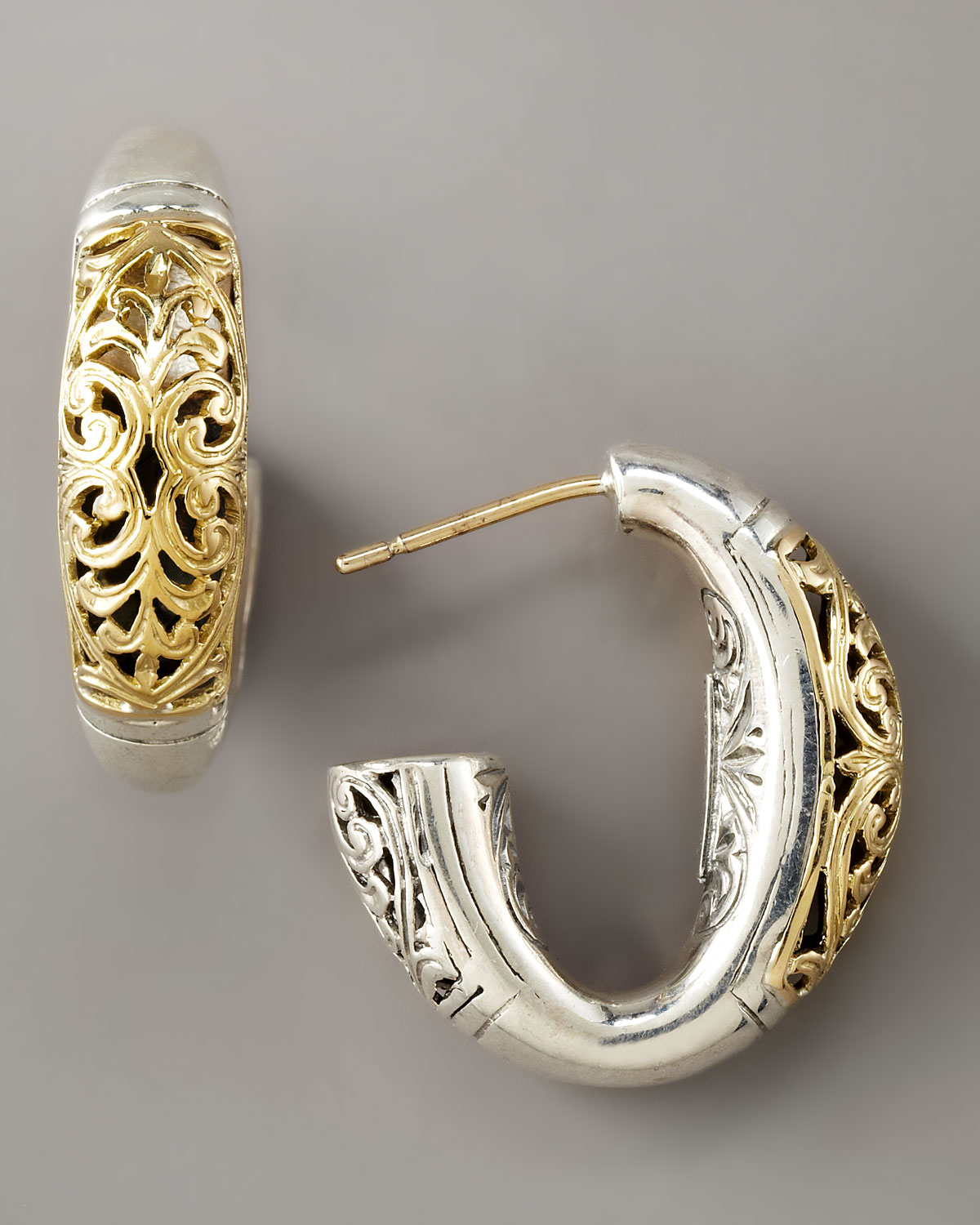 Lyst - Konstantino Silver & Gold Daphne Hoop Earrings in Metallic