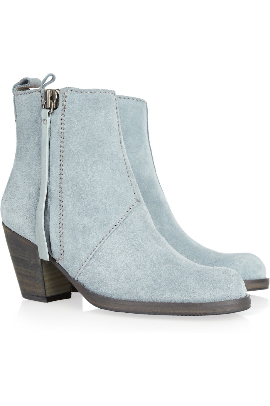 light blue ankle booties