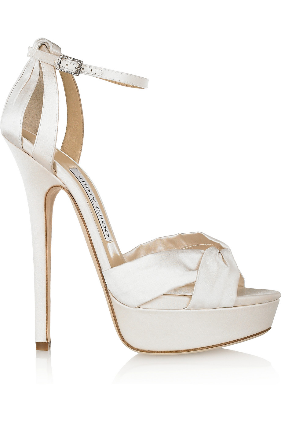 Perfect Bridal Paloma Dyeable Ivory Satin Block Heel Platform Shoes