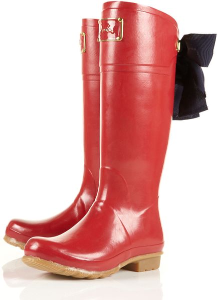 Joules Evedon Ribbon Wellies in Red | Lyst