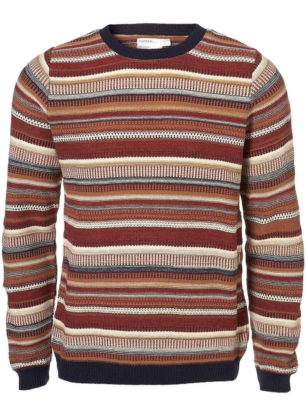 TOPMAN Multi Coloured Stripe Jumper in Brown for Men - Lyst
