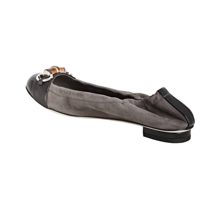 Gucci Grey Suede Bamboo Bit Cap Toe Ballet Flats in Gray Lyst