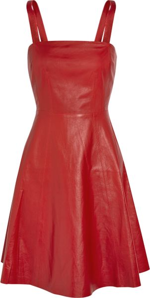 Adam Leather Dress in Red | Lyst