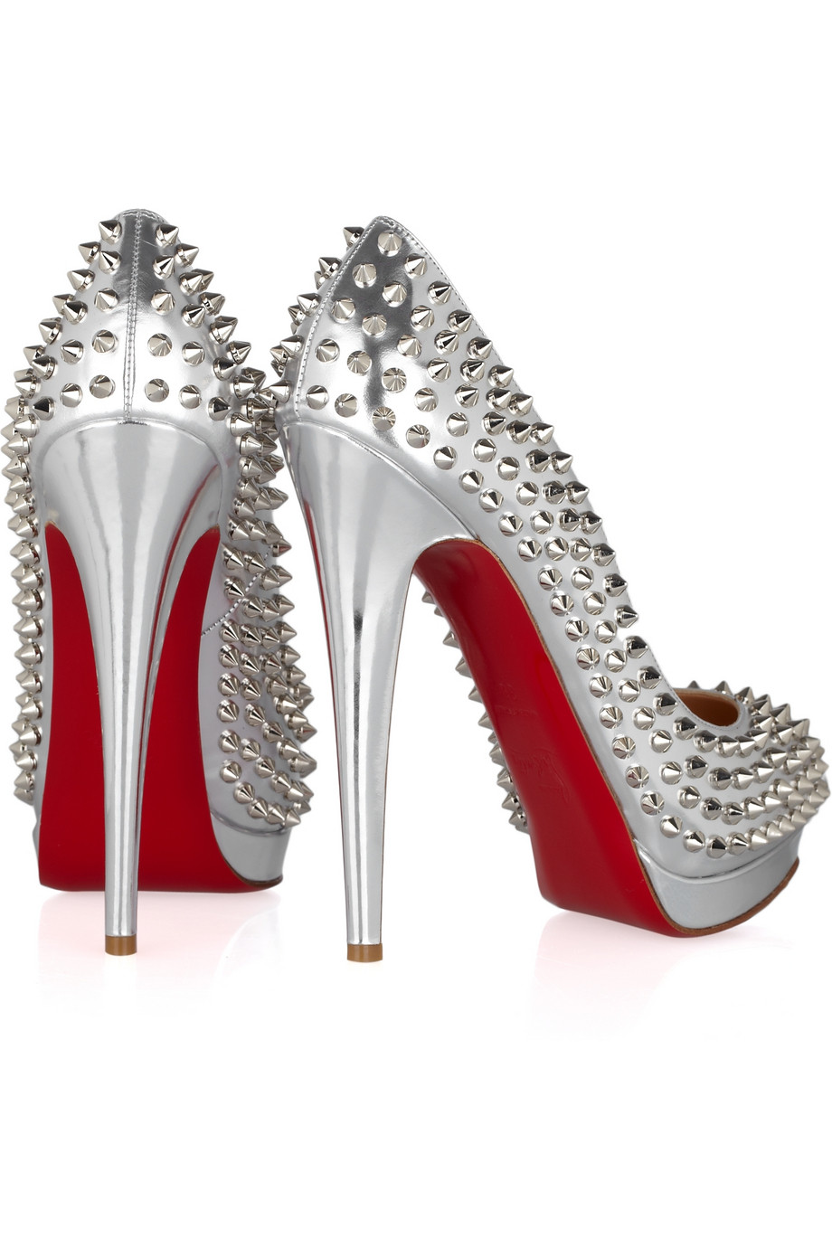silver studded louboutins