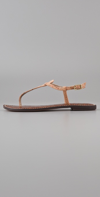 Sam Edelman Gigi Cork T Strap Flat Sandals in Natural (Brown) - Lyst