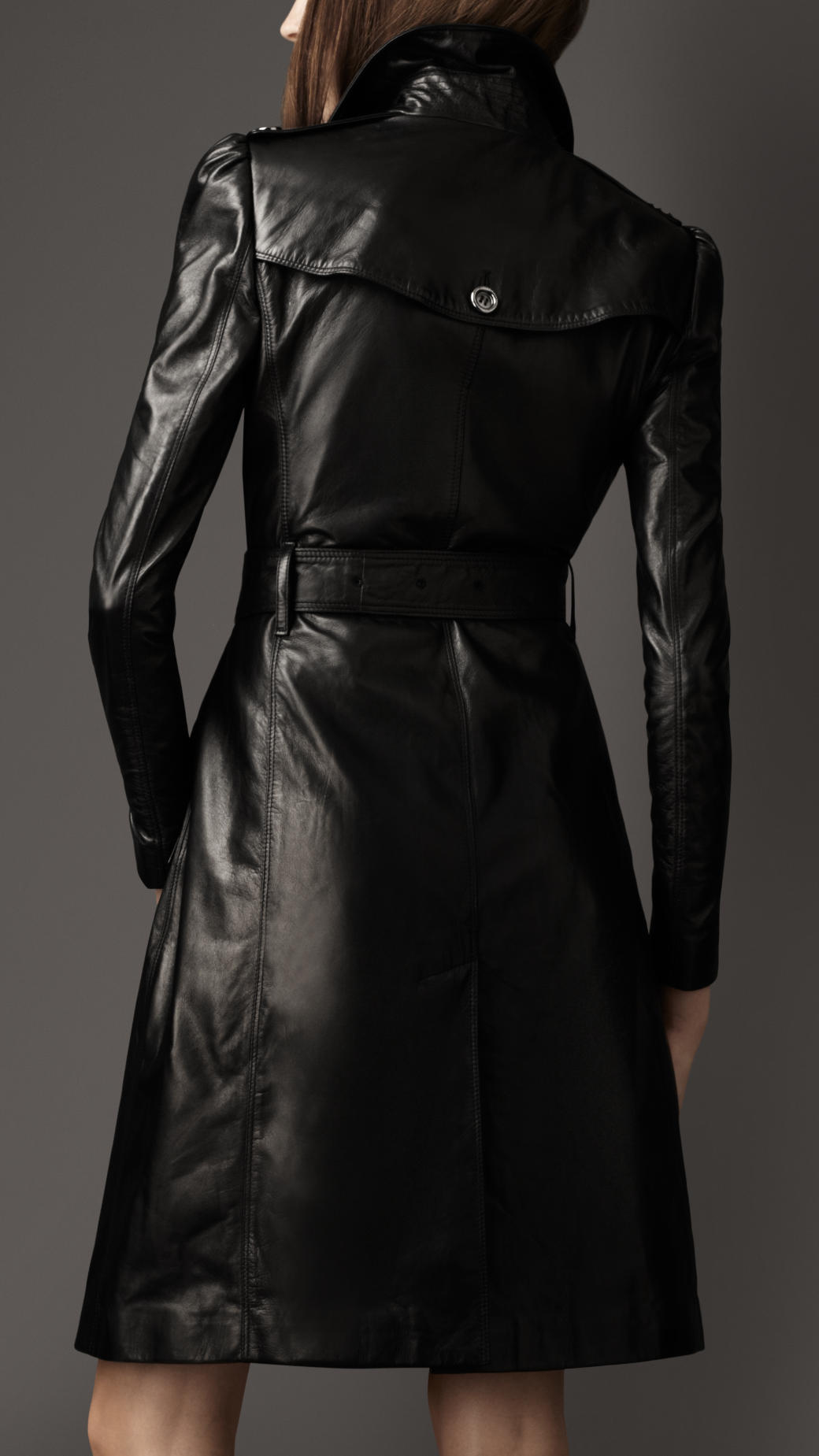 Burberry Leather Trench Coat in Black Lyst