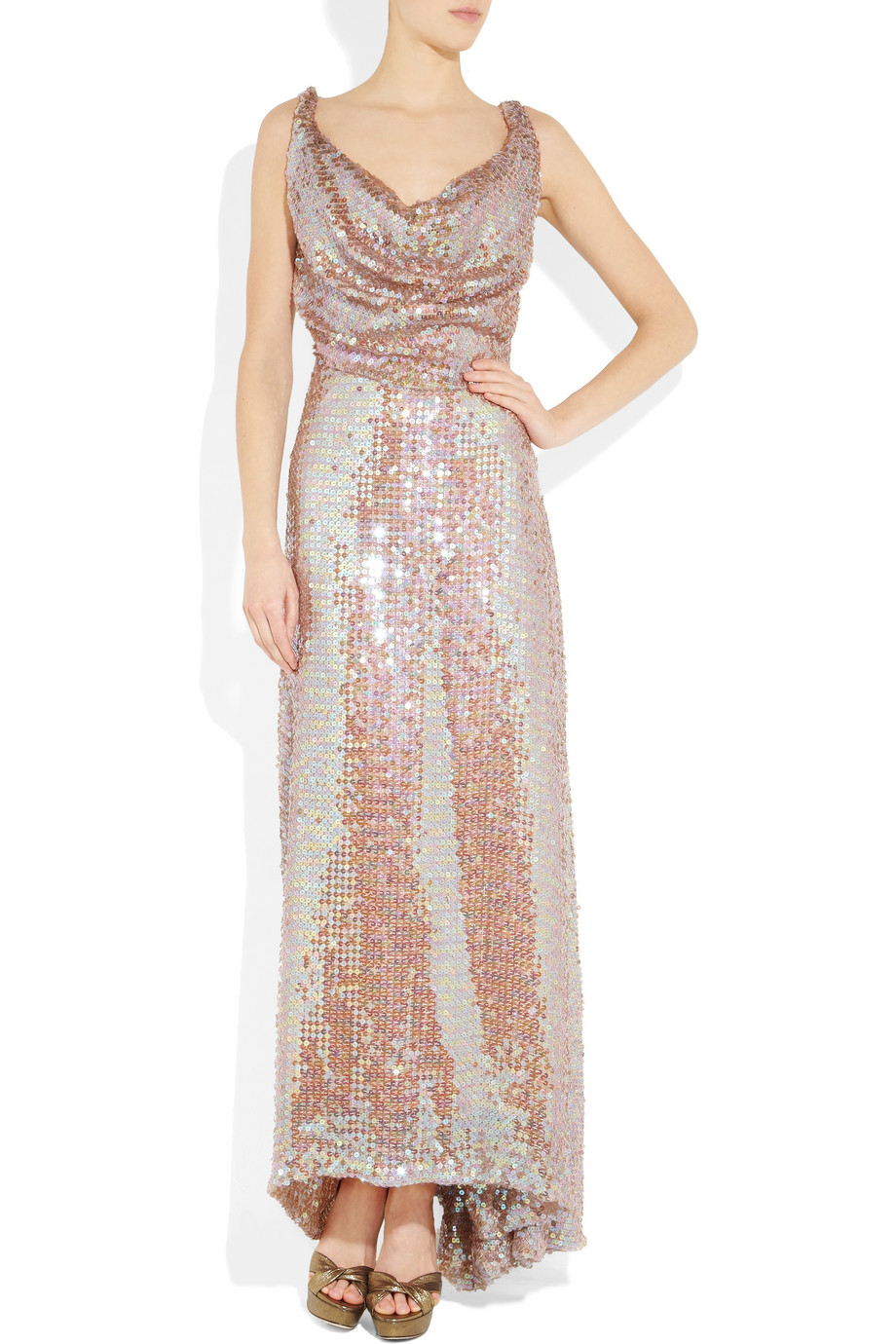 Lyst - Vivienne westwood gold label Long Savannah Sequined Net Gown in Pink