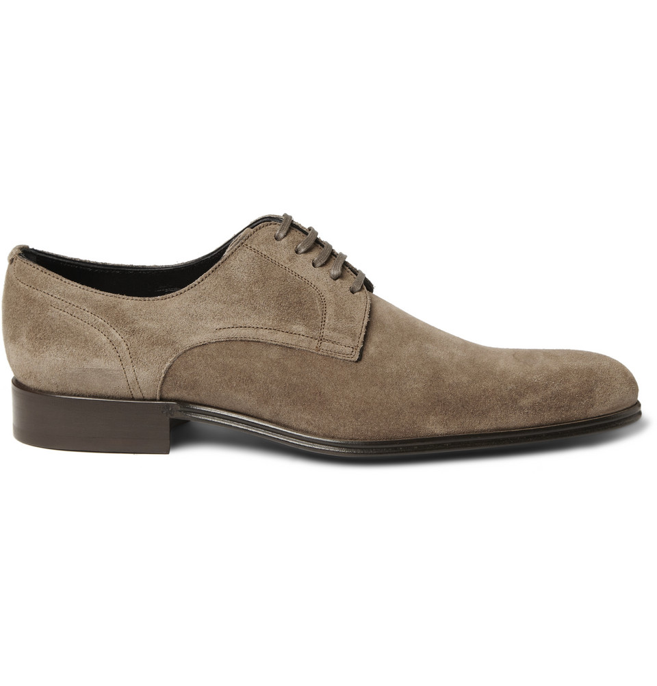 brown suede derby shoes