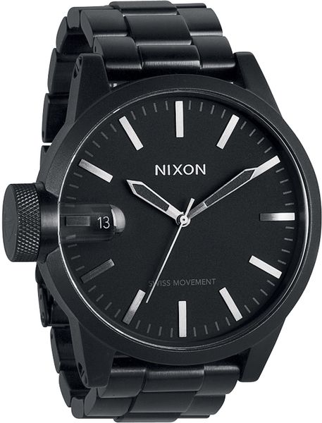 Nixon The Chronicle Stainless Steel Watch in Black for Men | Lyst