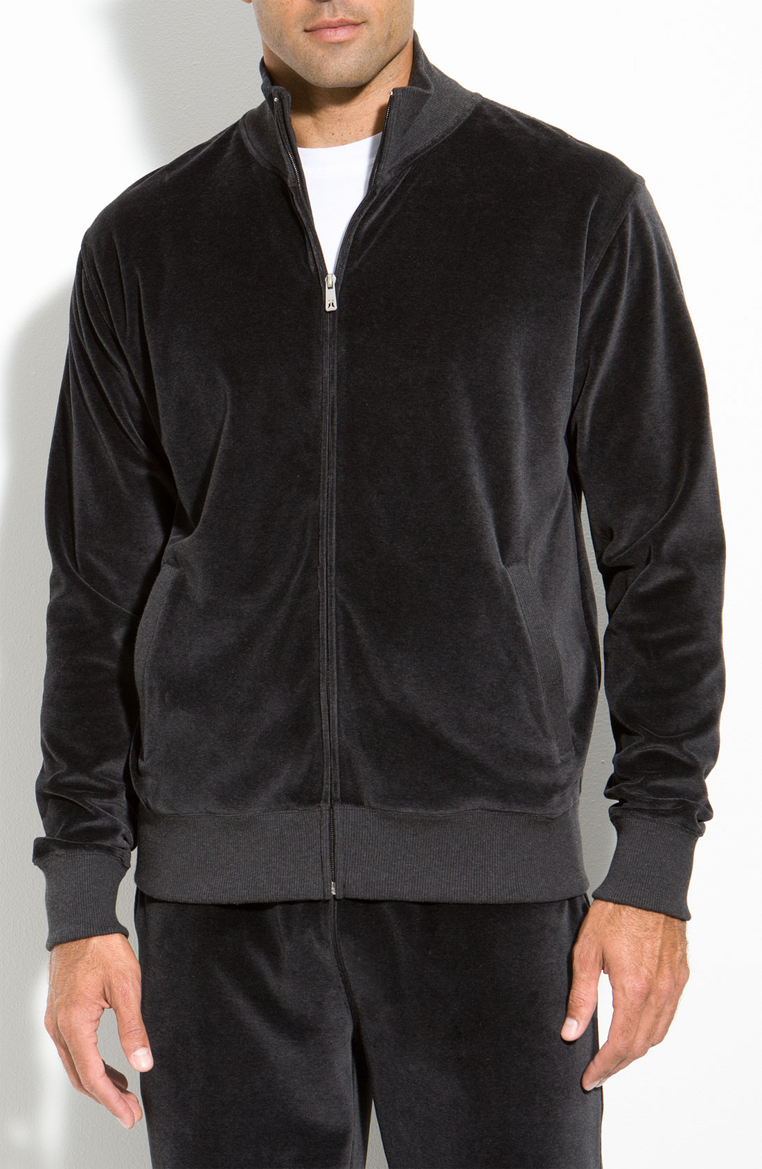Daniel Buchler Velour Jacket in Black for Men (black heather) | Lyst