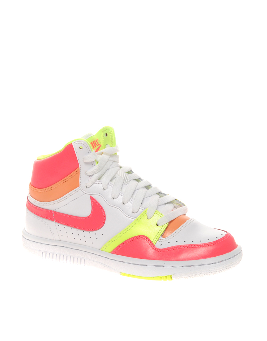 ajo Arrastrarse detective Nike Court Force High Top Trainers in White | Lyst